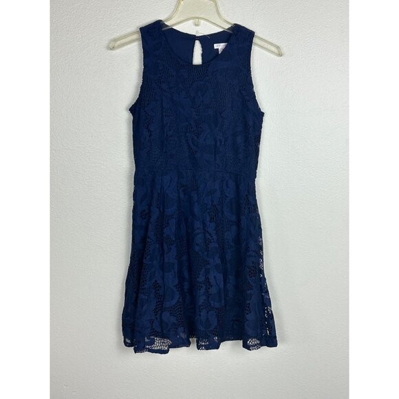 Xhilaration Size XS Girls Chest 15" Short Sleeve Dess Lacey Design Open Back - Picture 7 of 10